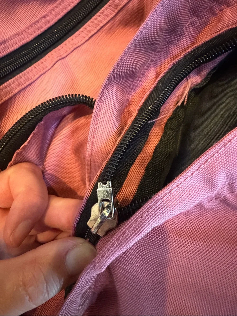 PINK Victoria's Secret Pink Canvas Backpack with Black Bottom and Trim